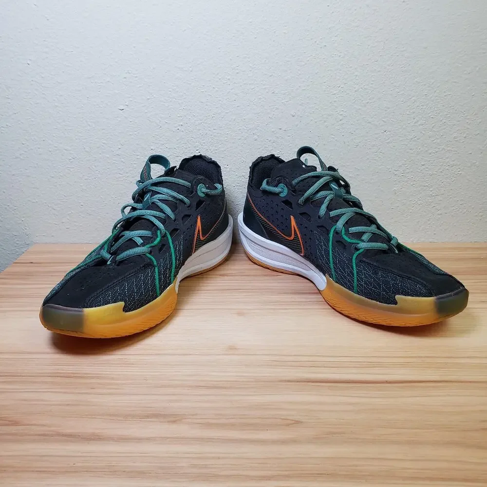 Nike Mens Size 8 G.T. Cut 3‎ Basketball Shoes Black Green Orange Athletic Sporty
